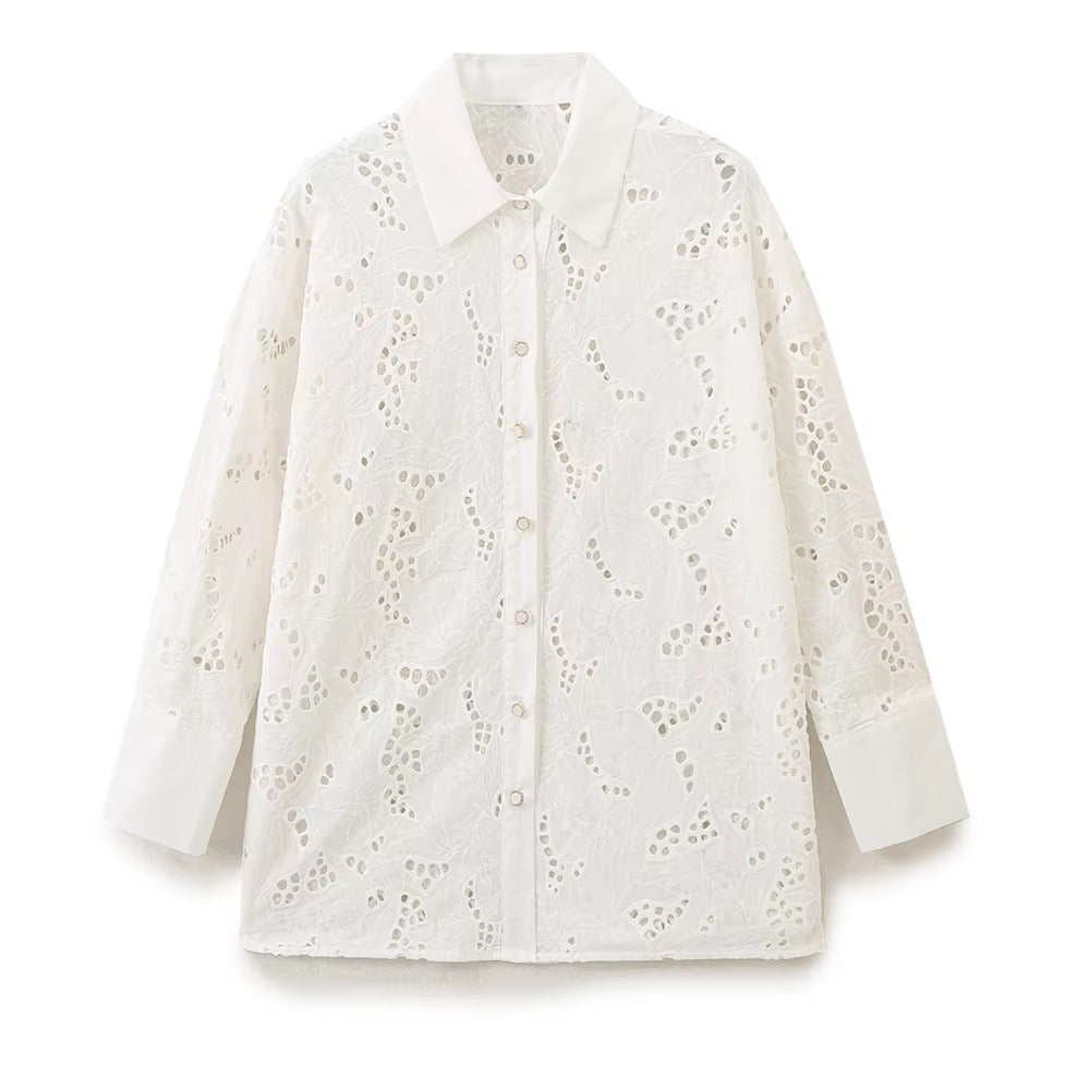 CHEMISE EN BRODERIE FLORALE