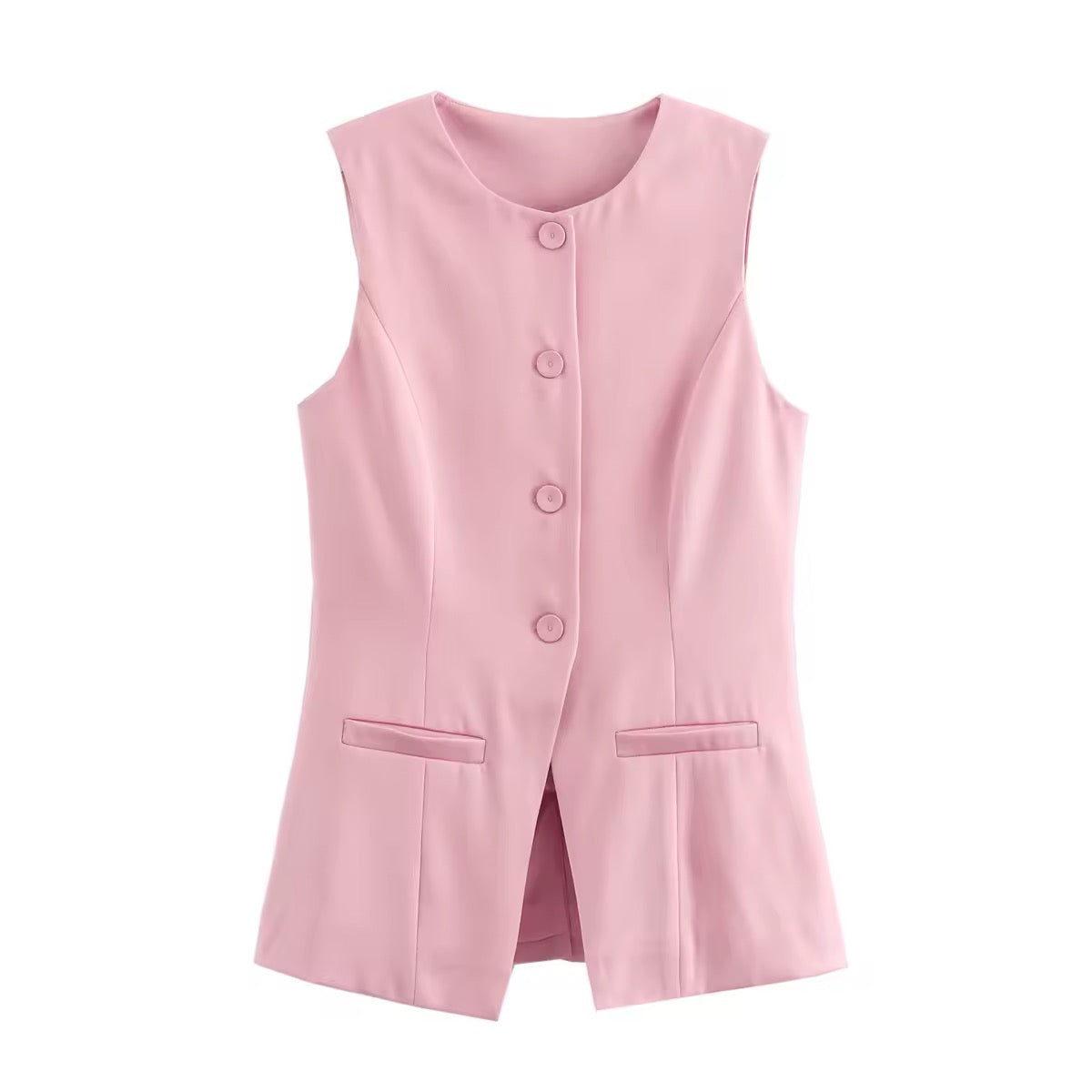 GILET MI-LONG SANS MANCHES