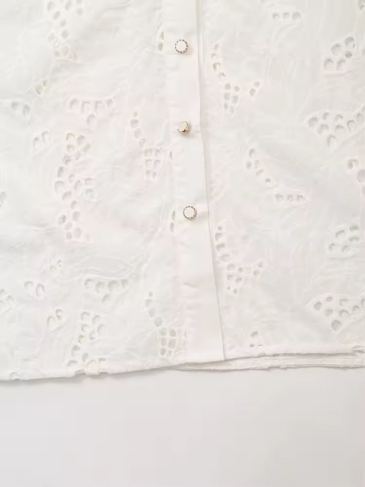 CHEMISE EN BRODERIE AJOURÉE