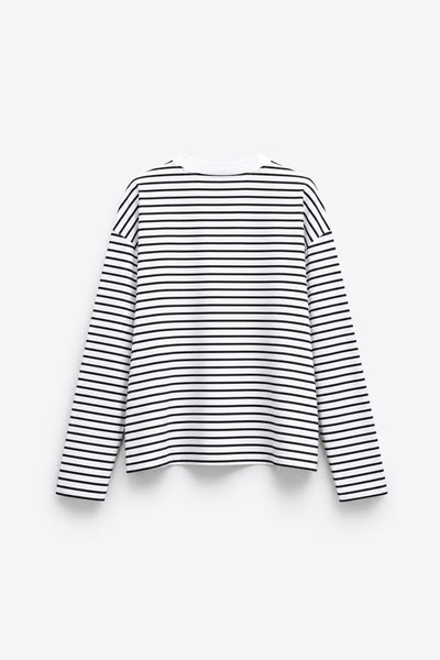 T-SHIRT RAYÉ À ÉPAULES TOMBANTES