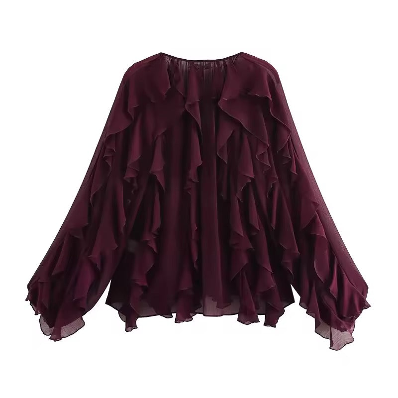 BLOUSE À VOLANTS