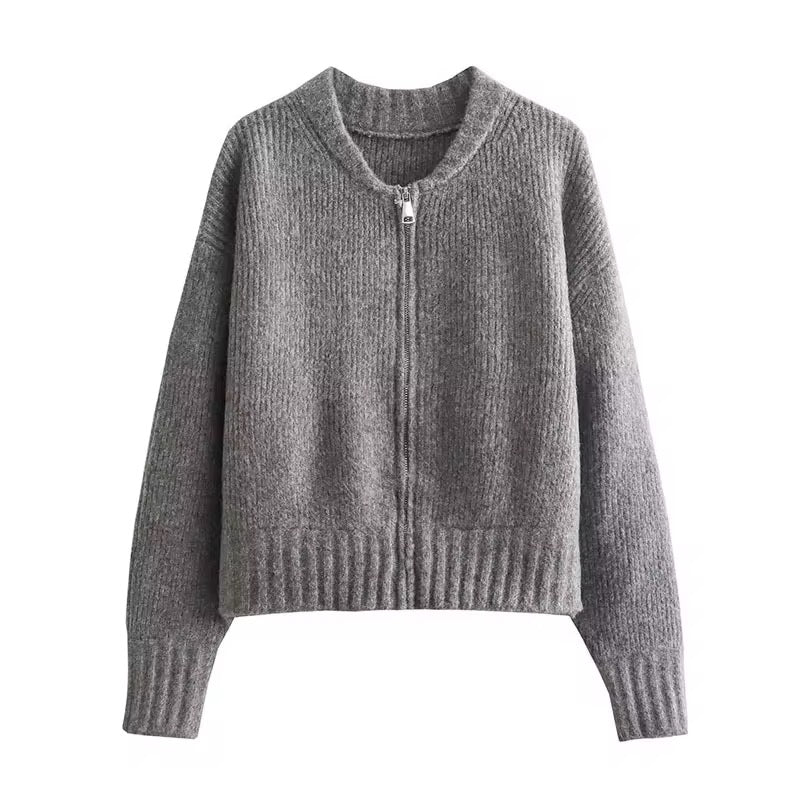 CARDIGAN ZIPPÉ EN MAILLE ÉPAISSE