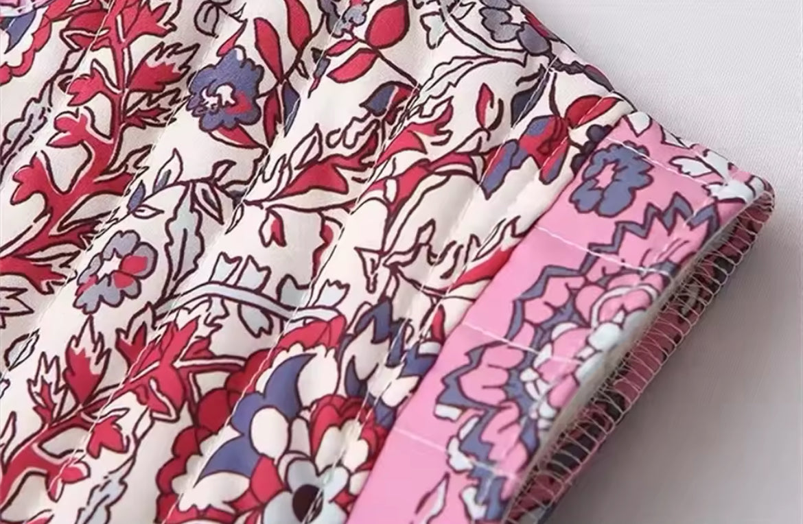 GILET MATELASSÉ À MOTIFS FLORAUX