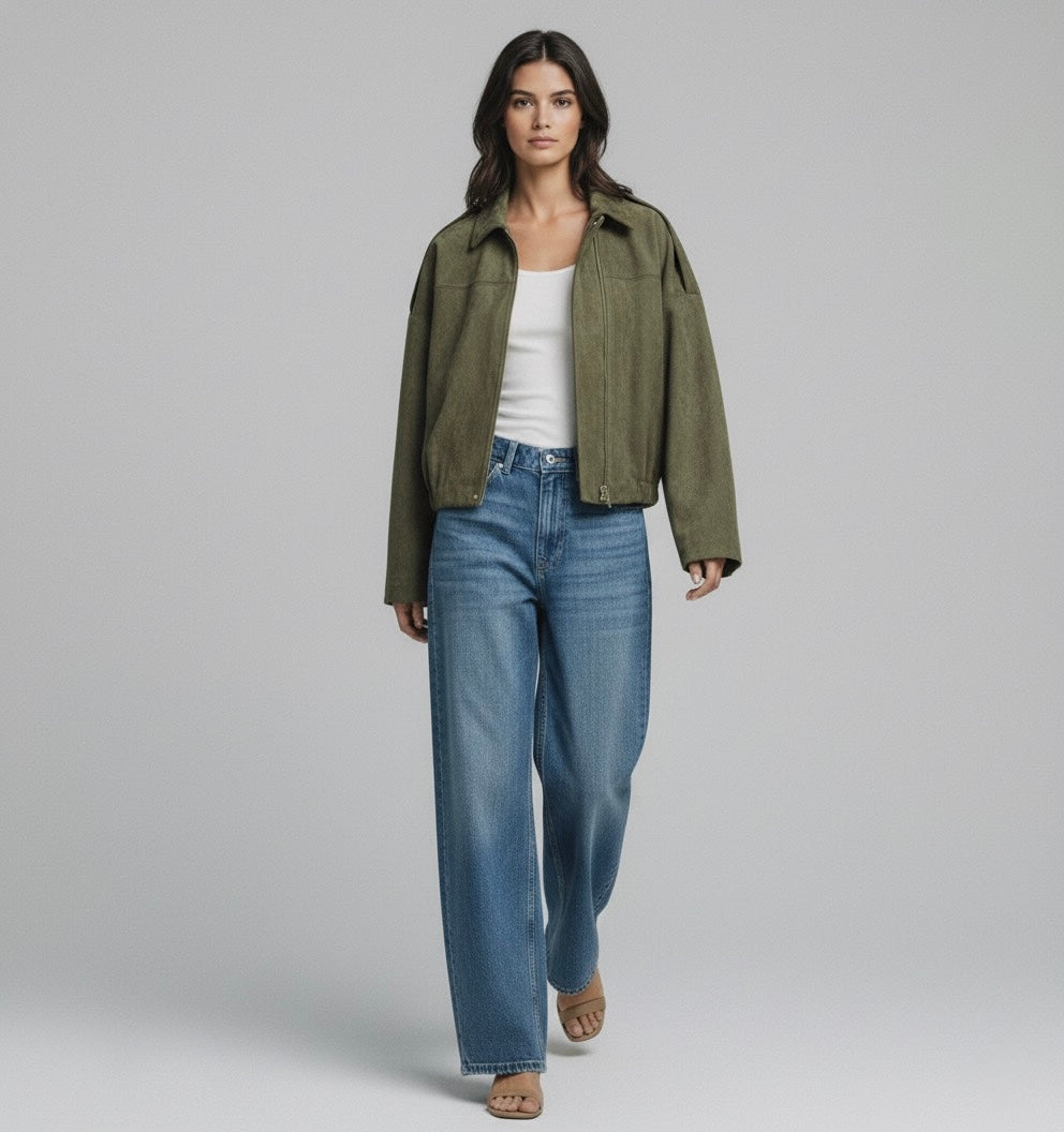 BLOUSON AMPLE EFFET DAIM