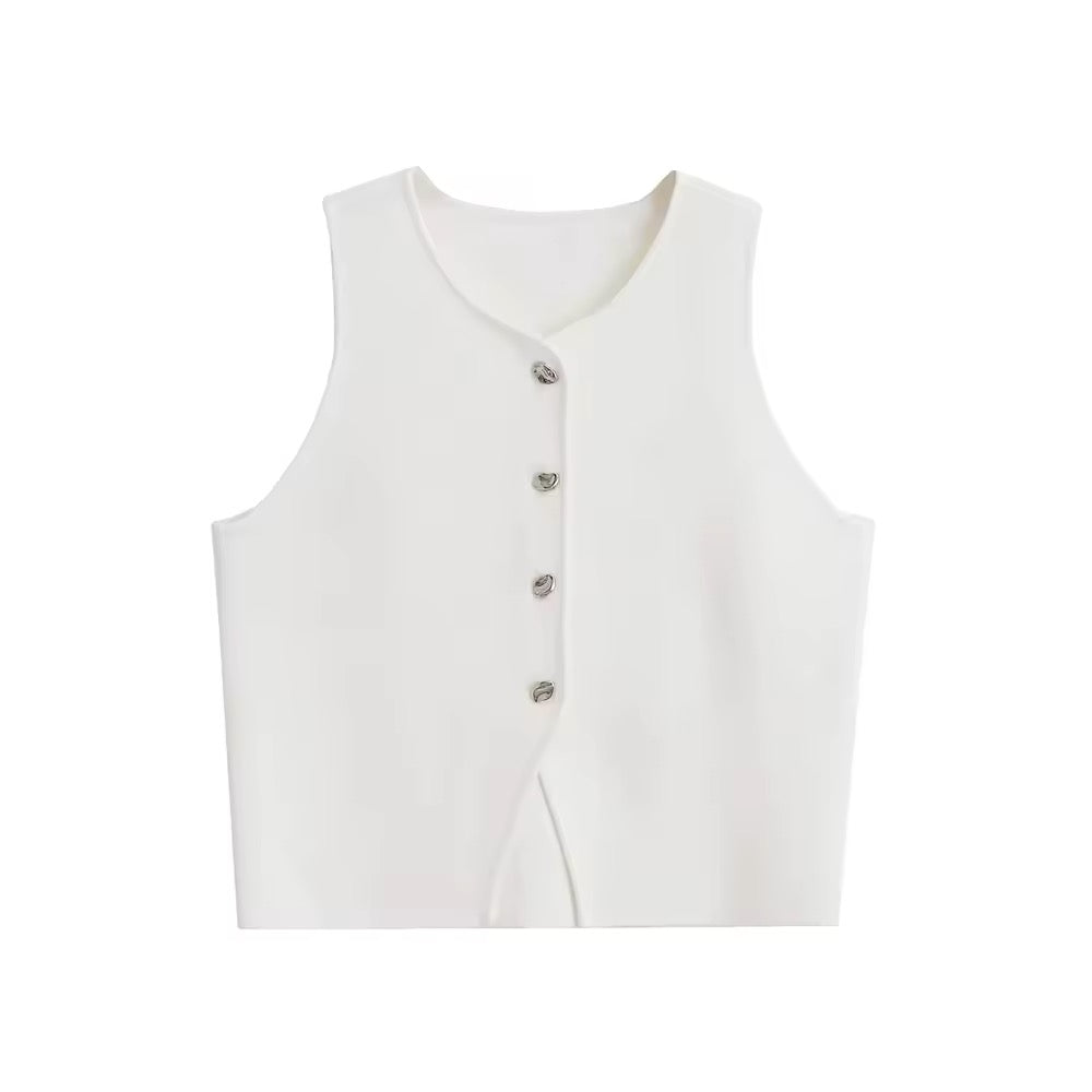 GILET STRUCTURÉ À BOUTONS MÉTALLIQUES