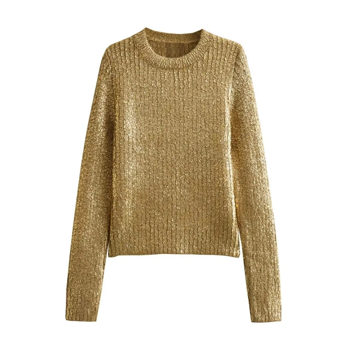 PULL LUREX BRILLANT À COL ROND