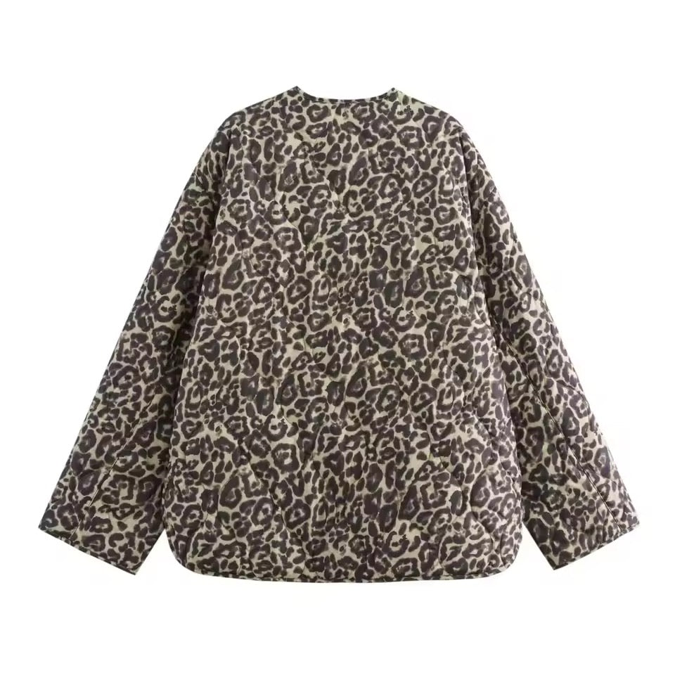 VESTE MATELASSÉE IMPRIMÉ LÉOPARD
