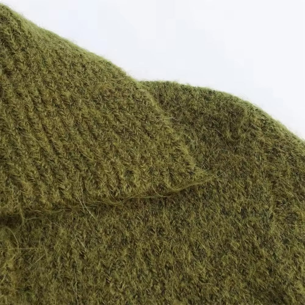 VESTE EN MAILLE ÉPAISSE À DOUBLE BOUTONNAGE