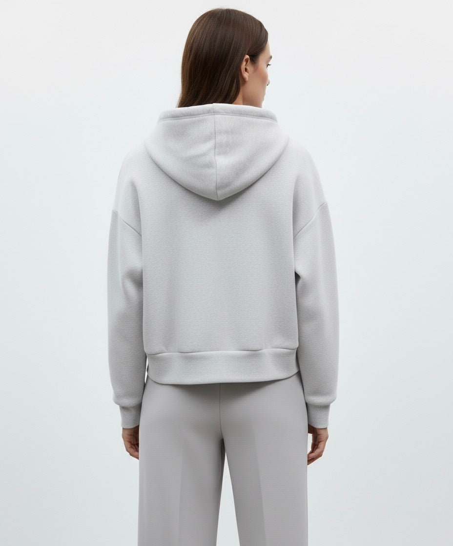 SWEAT À CAPUCHE ZIPPÉ COURT