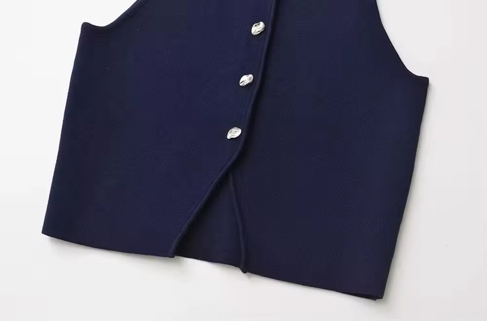 GILET IN MAGLIA CON SCOLLO A V