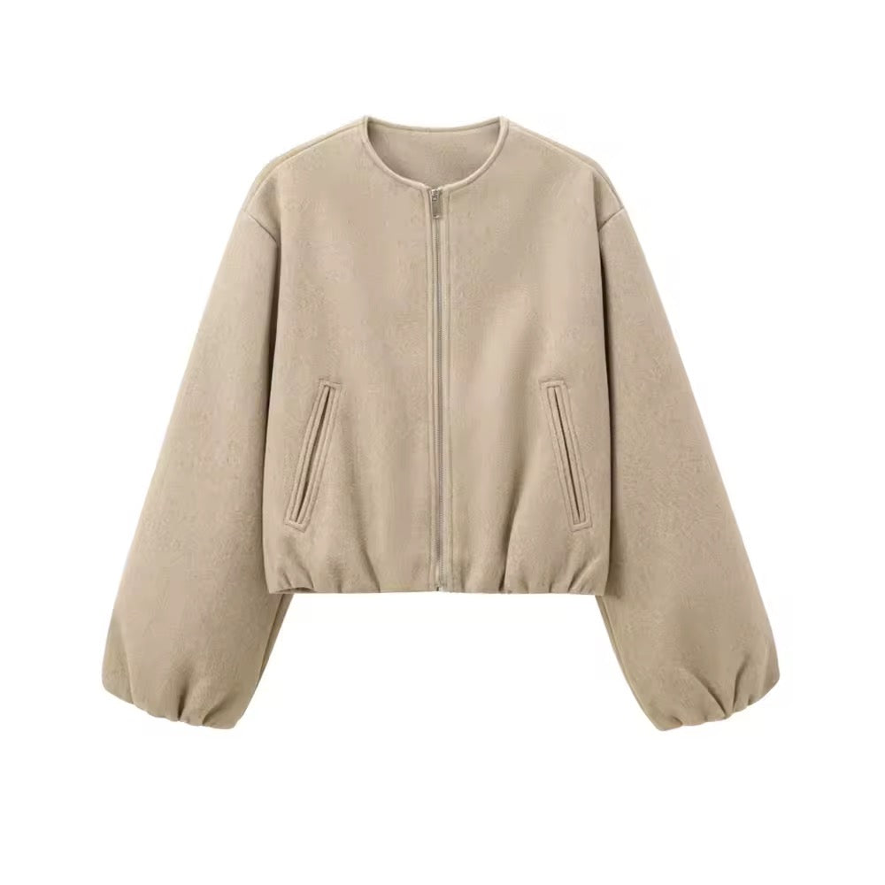 BLOUSON ZIPPÉ AVEC BASE ÉLASTIQUÉE