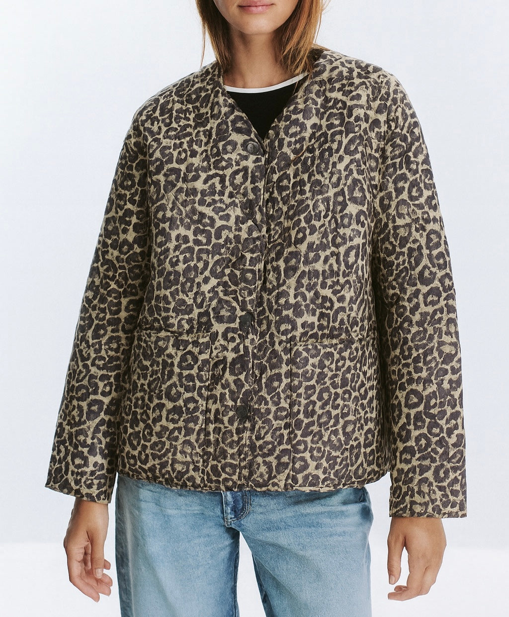 VESTE MATELASSÉE IMPRIMÉ LÉOPARD