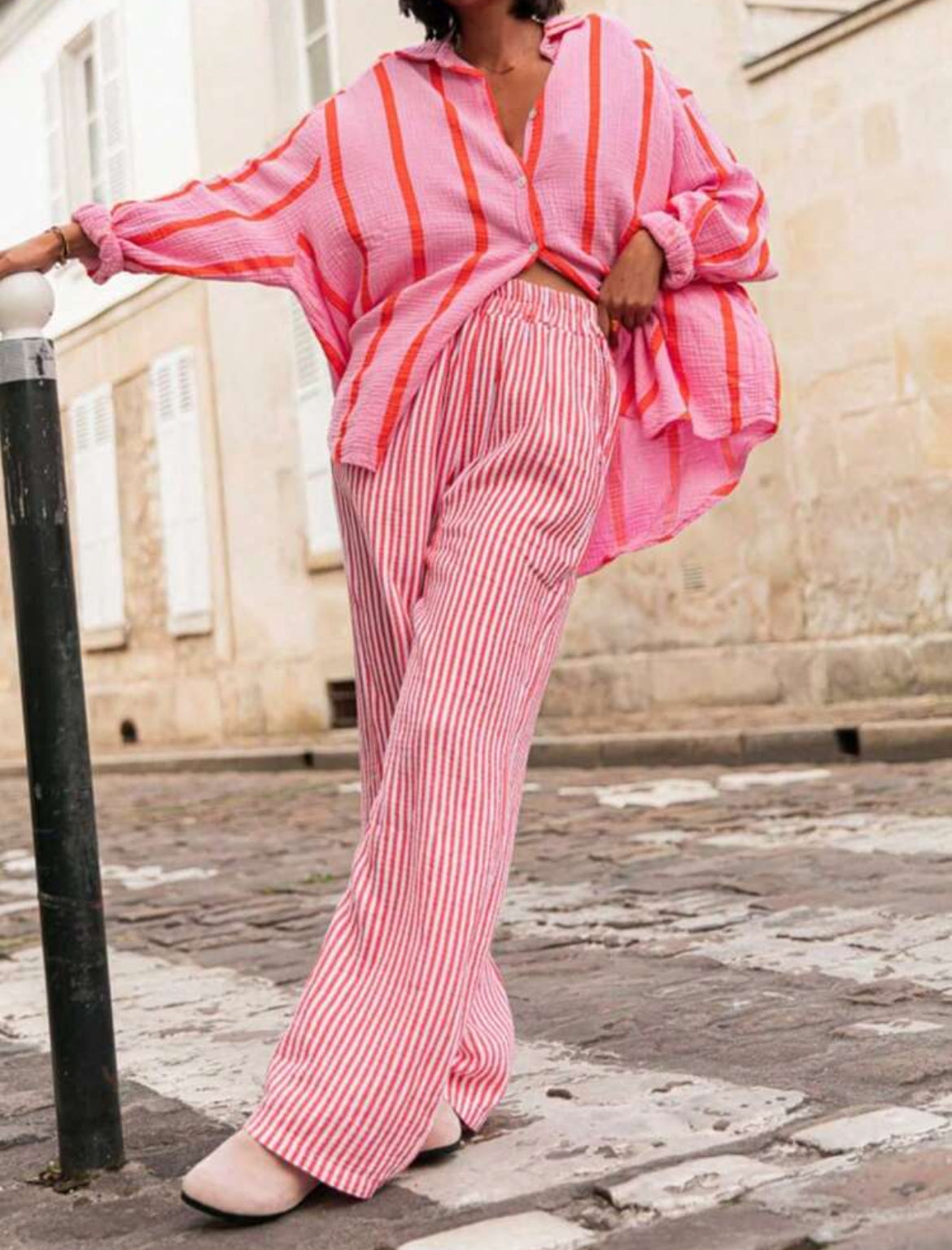 CHEMISE LARGE RAYÉE