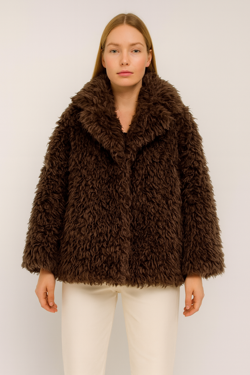 Fur effect down jacket • Women