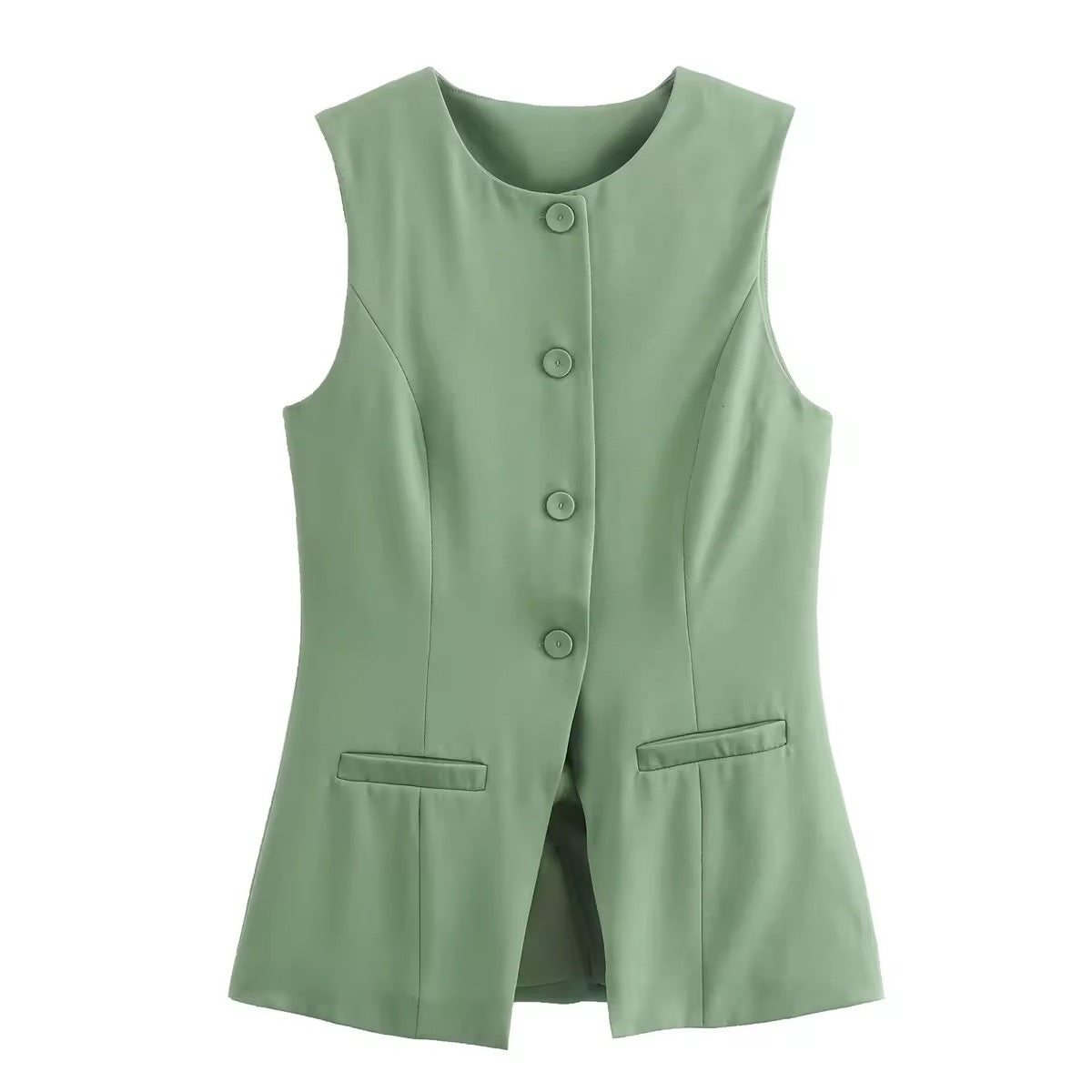 GILET MI-LONG SANS MANCHES