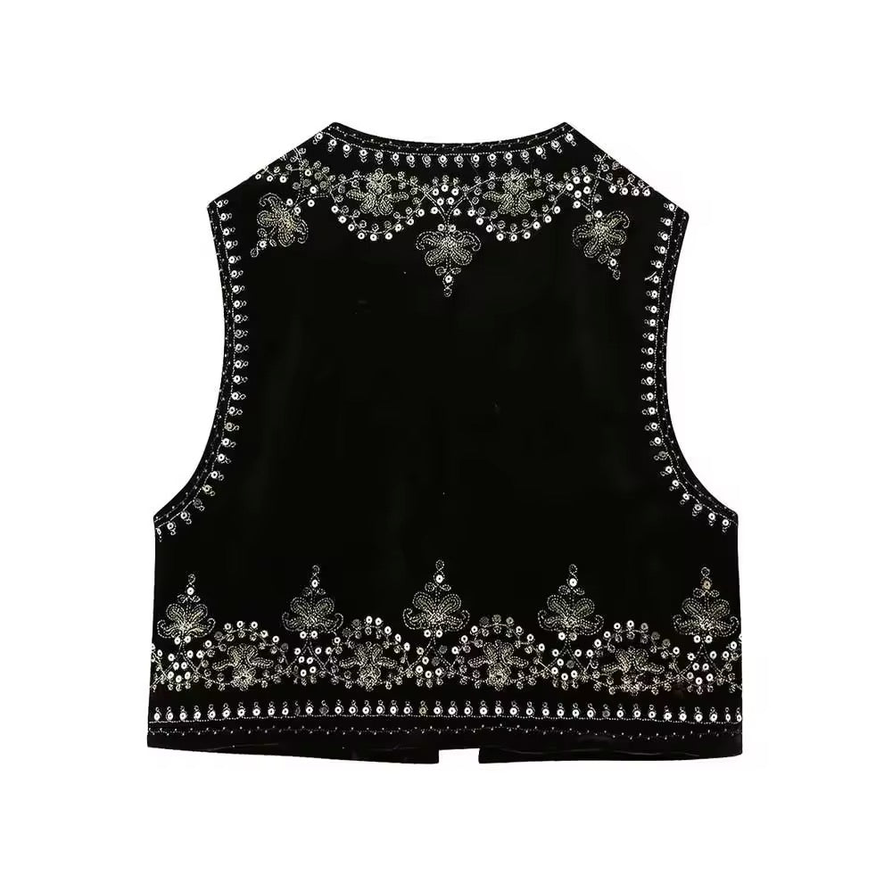 GILET SENZA MANICHE RICAMATO