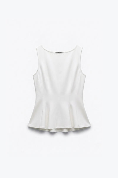 TOP SANS MANCHES À PEPLUM