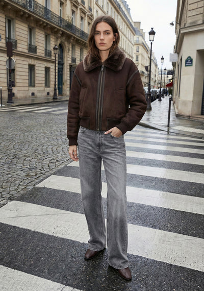 BLOUSON BOMBER DOUBLÉ FOURRURE