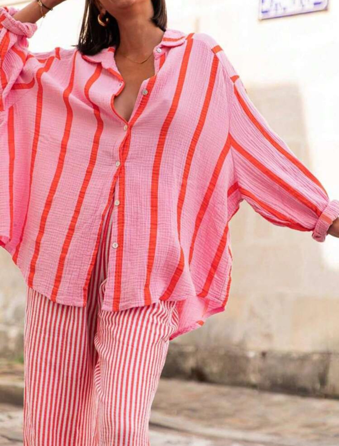 CHEMISE LARGE RAYÉE