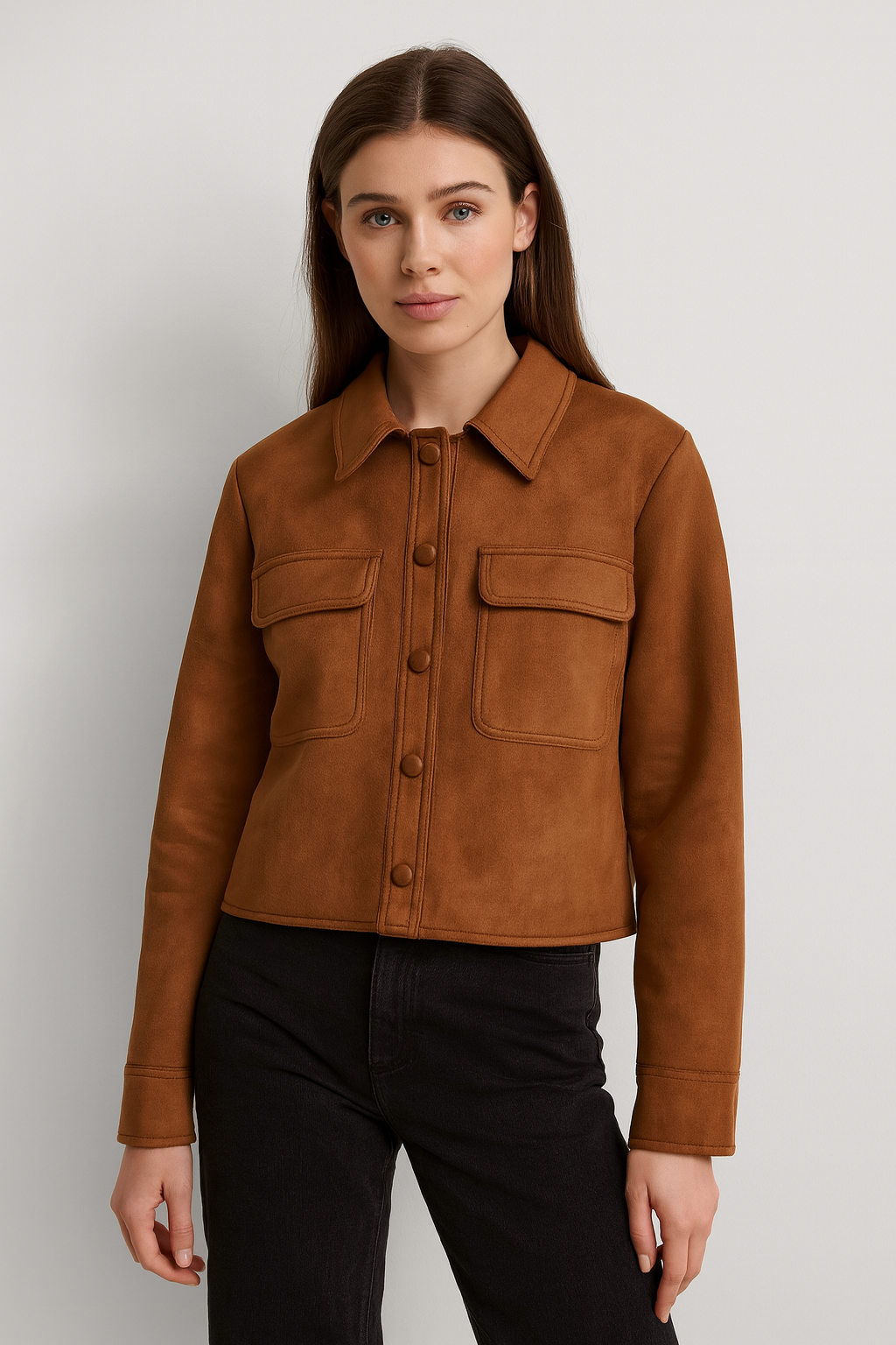 VESTE EN CUIR PU SUÉDÉ