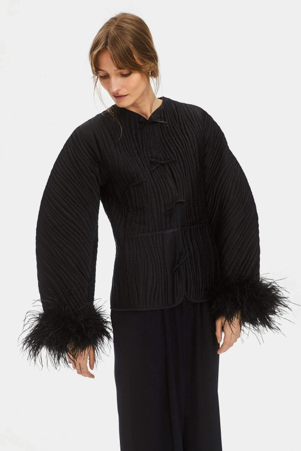 CARDIGAN À POINTES FOURRURES