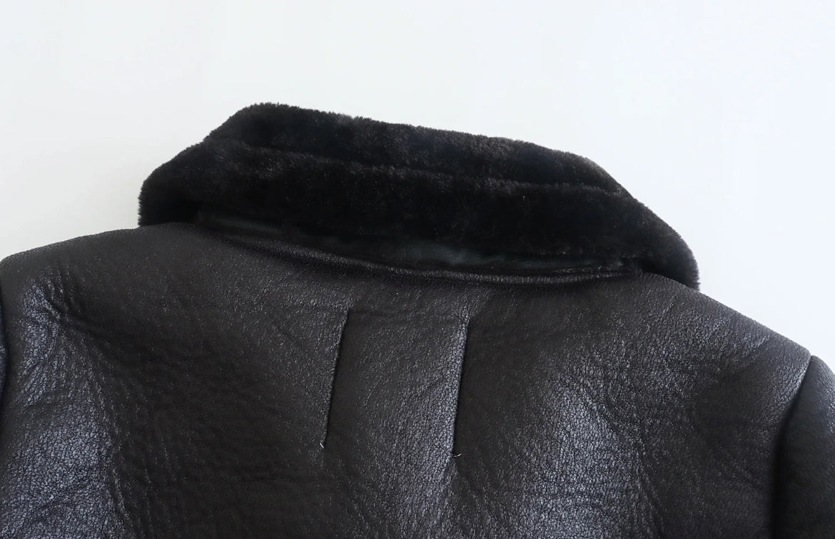 BLOUSON AVIATEUR EFFET CUIR