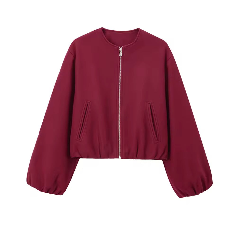 BLOUSON ZIPPÉ AVEC BASE ÉLASTIQUÉE