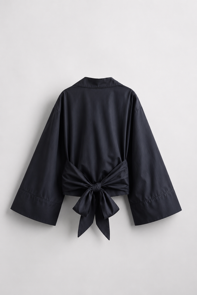 CHEMISE COURTE COL CHEMISE CEINTURÉE