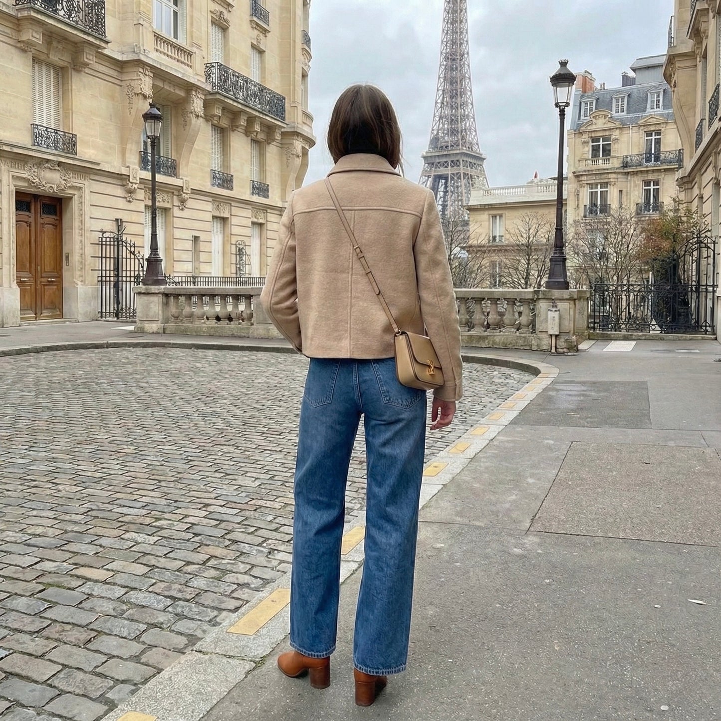 VESTE EFFET LAINE À POCHES PLAQUÉES