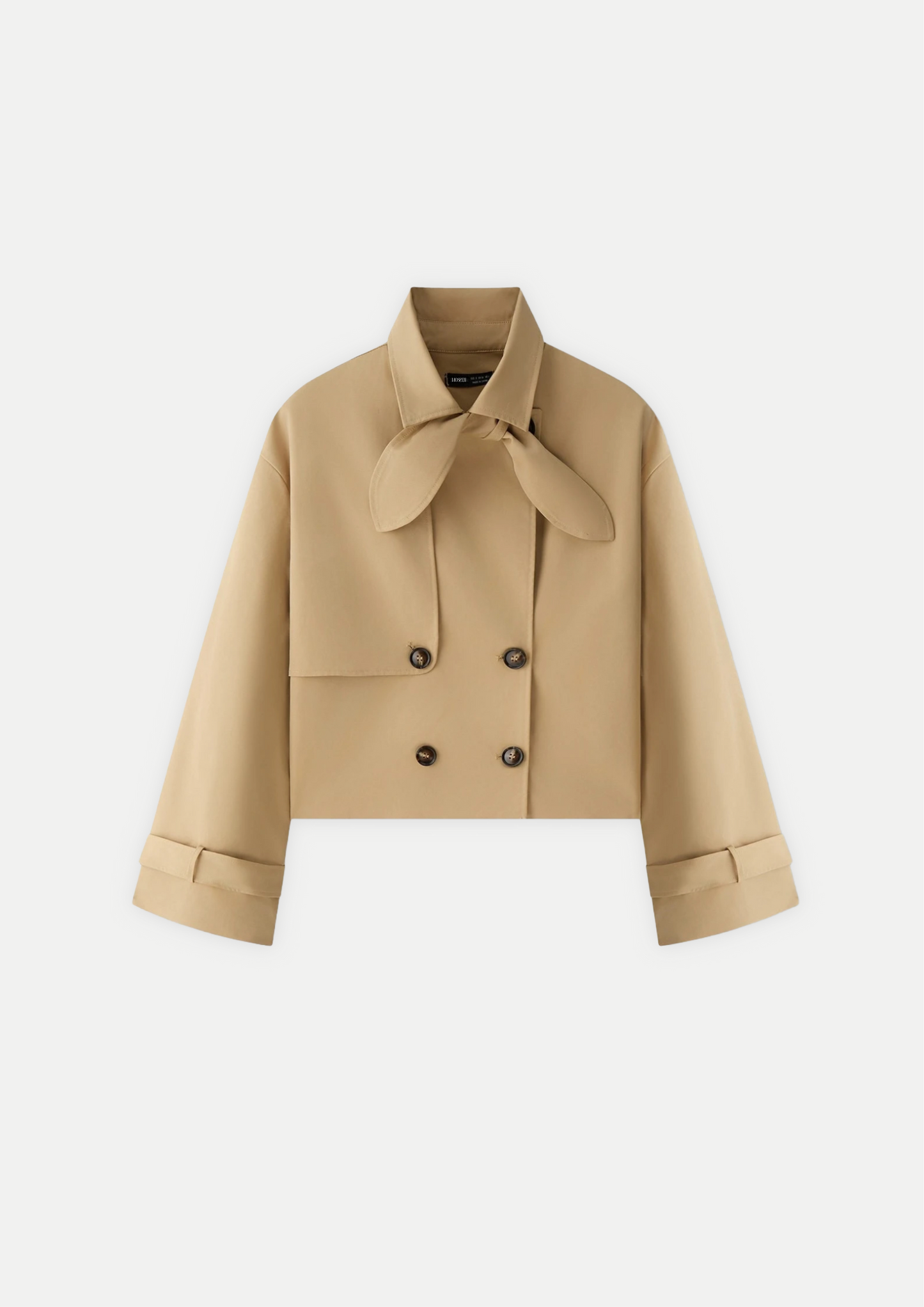VESTE COURTE DOUBLE-BOUTONNAGE À NOEUD