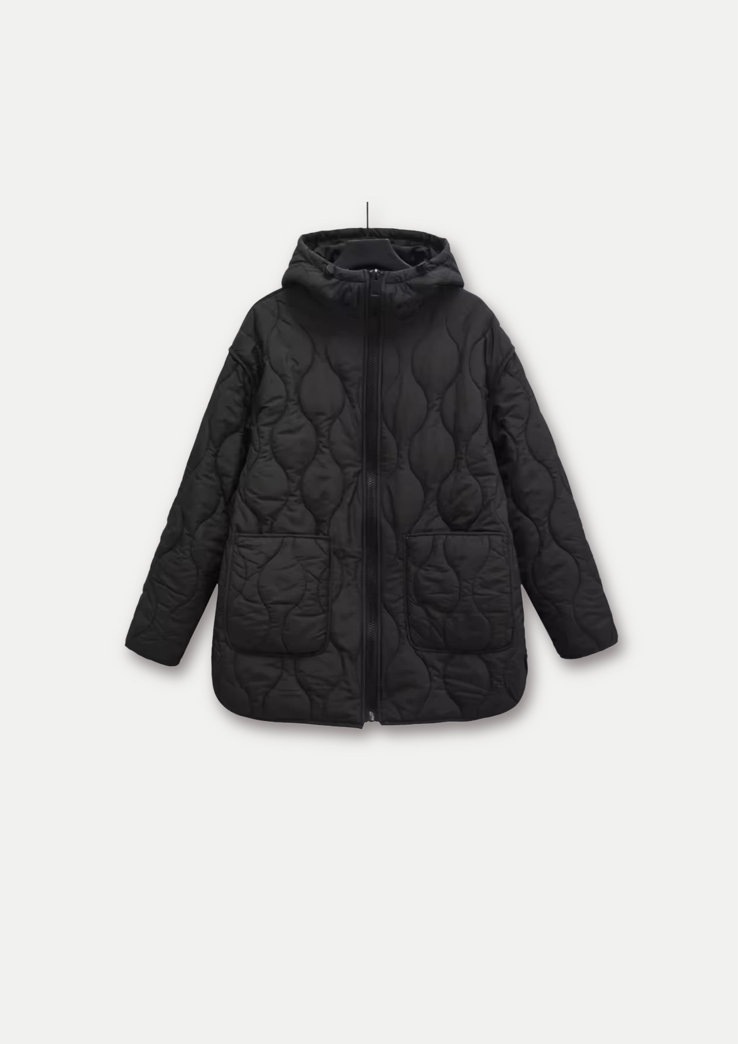 MANTEAU MATELASSÉ LONG À CAPUCHE