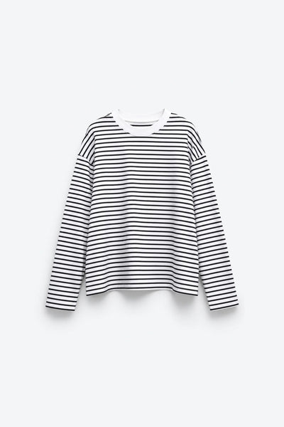 T-SHIRT RAYÉ À ÉPAULES TOMBANTES