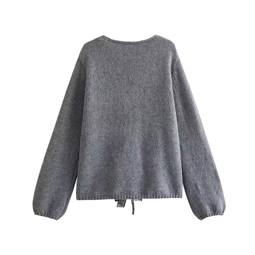 CARDIGAN NŒUDS SATINÉS