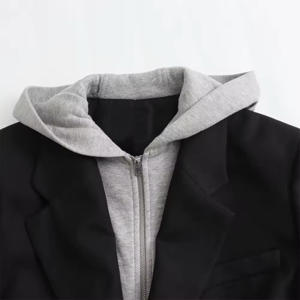 BLAZER CON CAPPUCCIO E ZIP