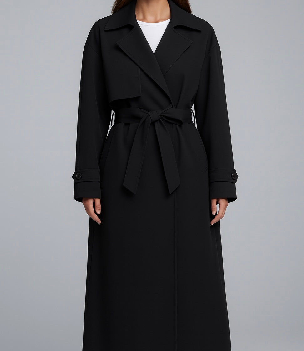 TRENCH LONG À CEINTURE
