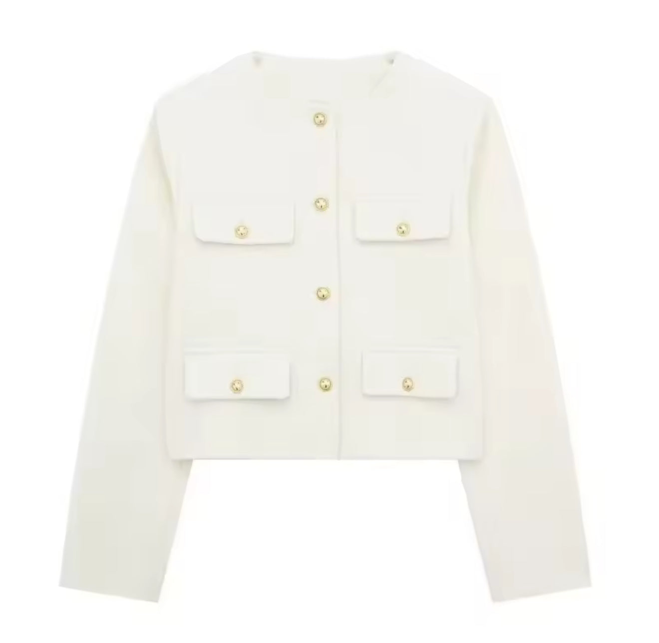 VESTE TAILLEUR ÉPURÉE À BOUTONS DORÉS