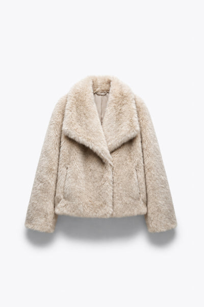 VESTE COURTE EFFET FOURRURE