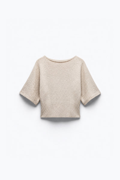 PULL COURT EN MAILLE CINTRÉ