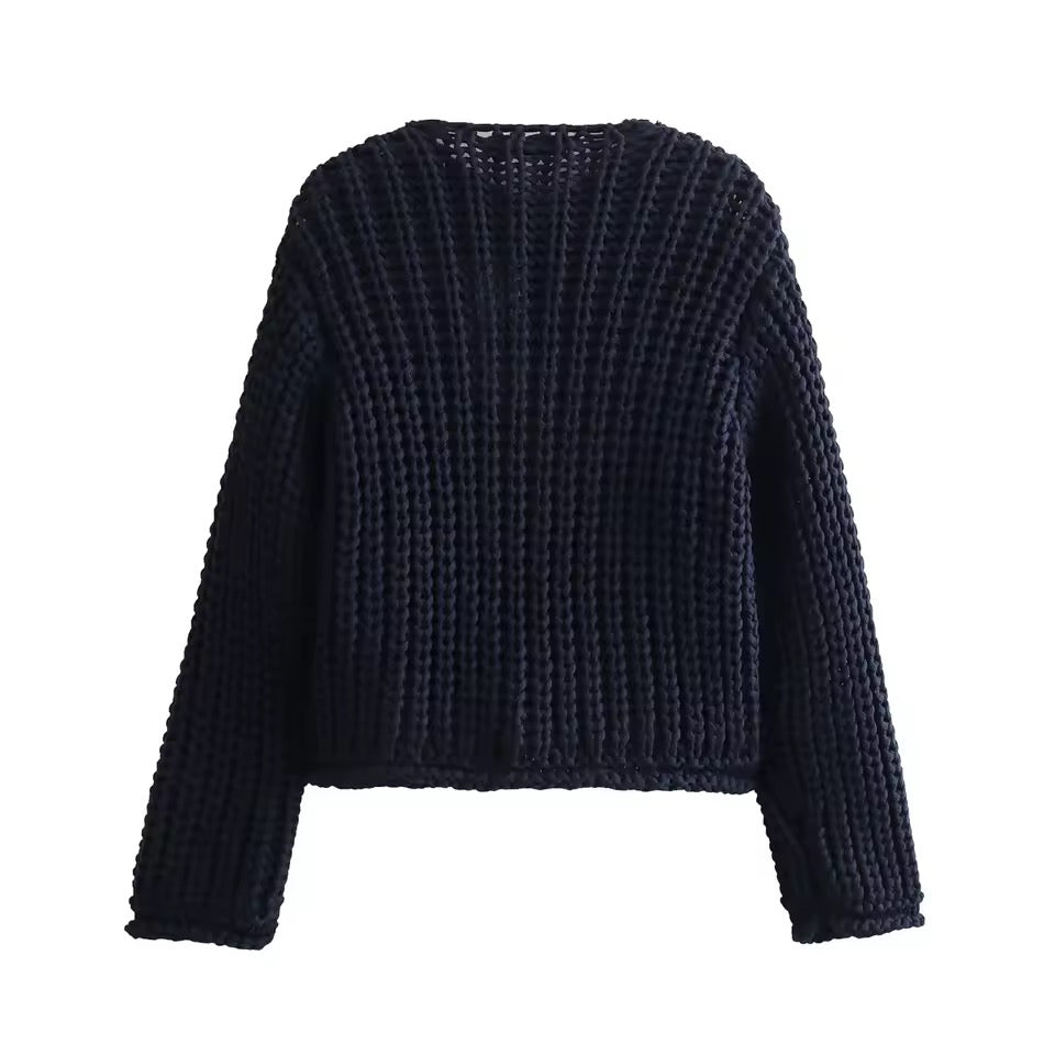 GILET EN TRICOT À BOUTONS DORÉS