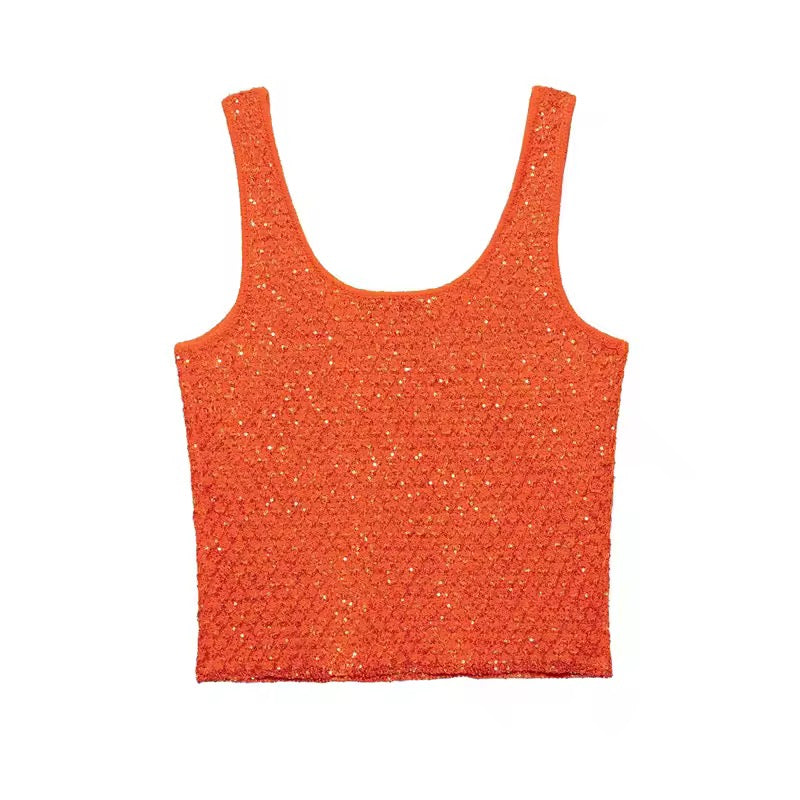 TOP EN MAILLE À SEQUINS