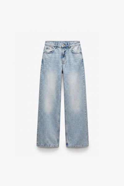 JEANS AMPLE EFFET DÉLAVÉ