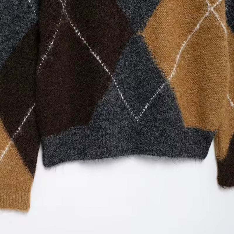 PULL MOTIF ARGYLE DÉSTRUCTURÉ