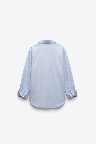 CHEMISE OVERSIZE RAYÉE COL CLASSIQUE