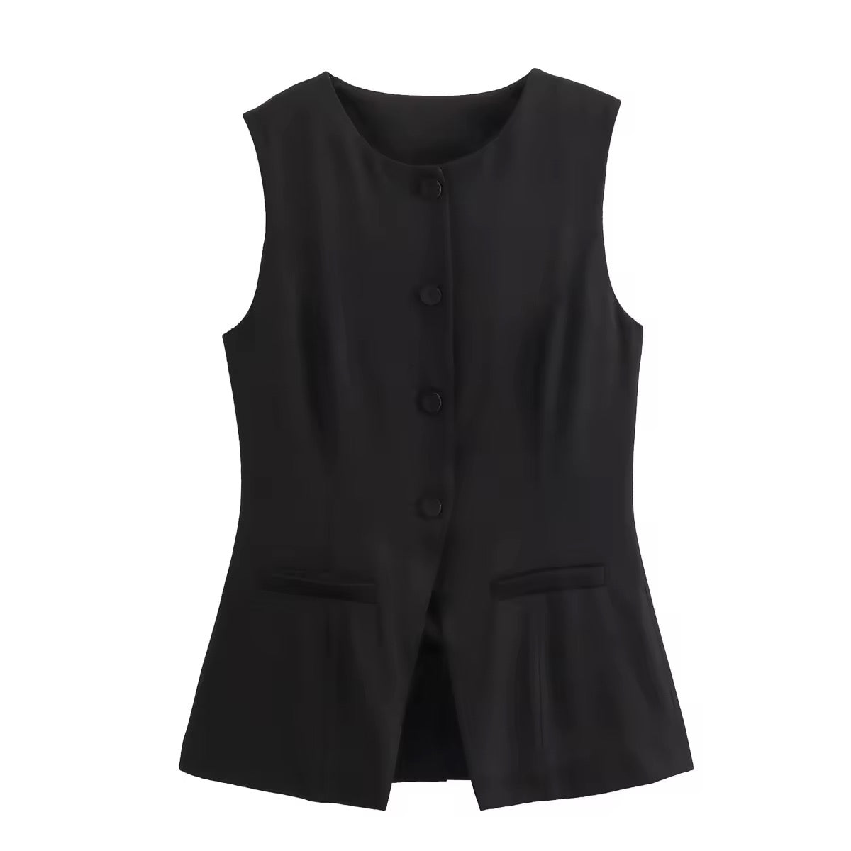 GILET MI-LONG SANS MANCHES