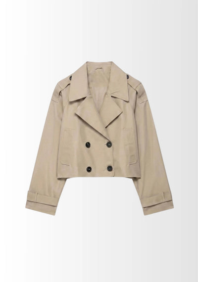 DOUBLE-BREASTED TRENCH COAT WITH EPAULETTES