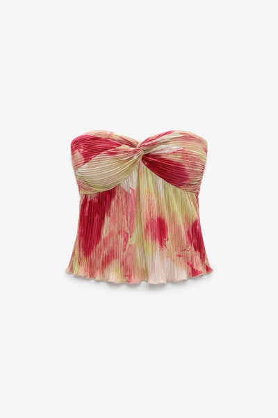 TOP BUSTIER PLISSÉ TORSADÉ