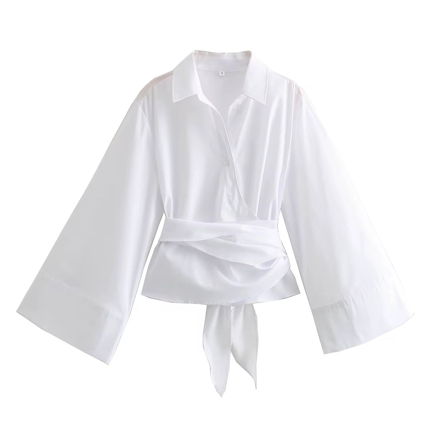 CHEMISE STRUCTURÉE À CEINTURE NOUÉE