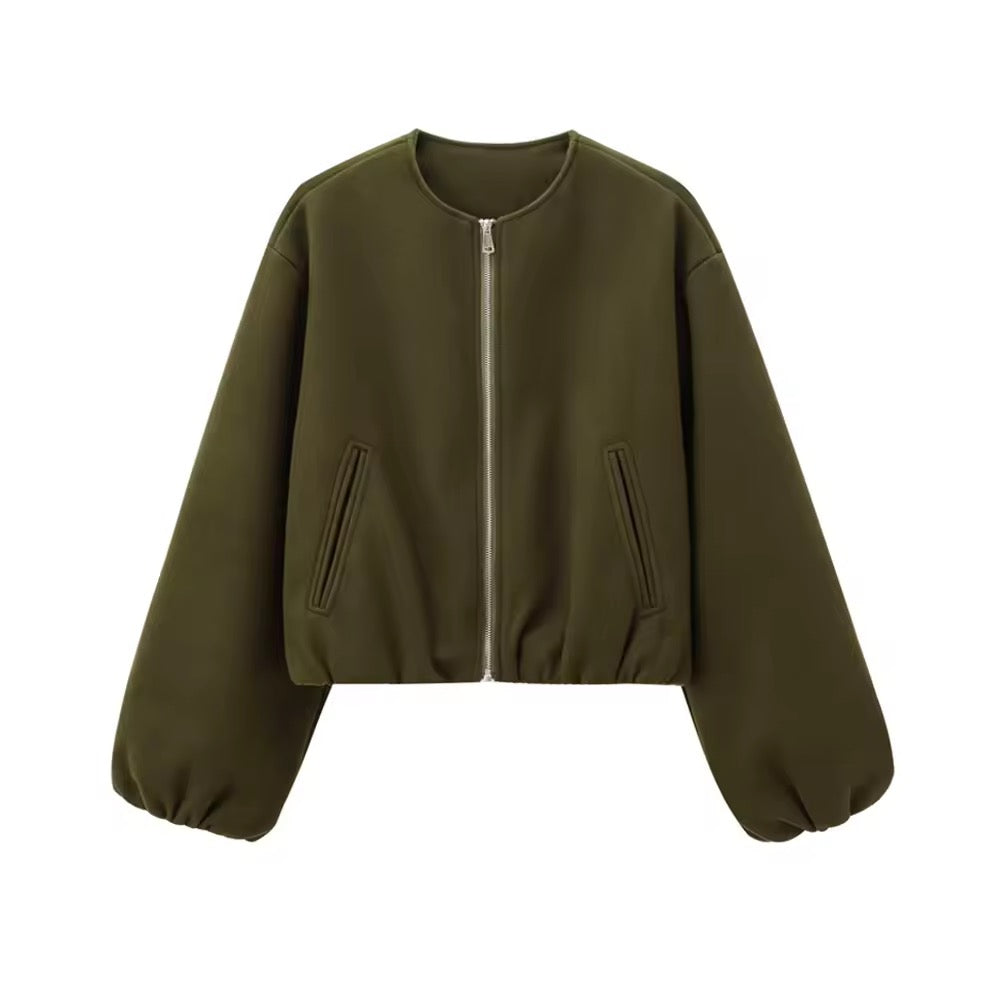 BLOUSON ZIPPÉ AVEC BASE ÉLASTIQUÉE