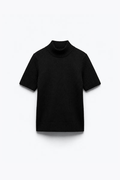 PULL EN MAILLE À COL SEMI-MONTANT