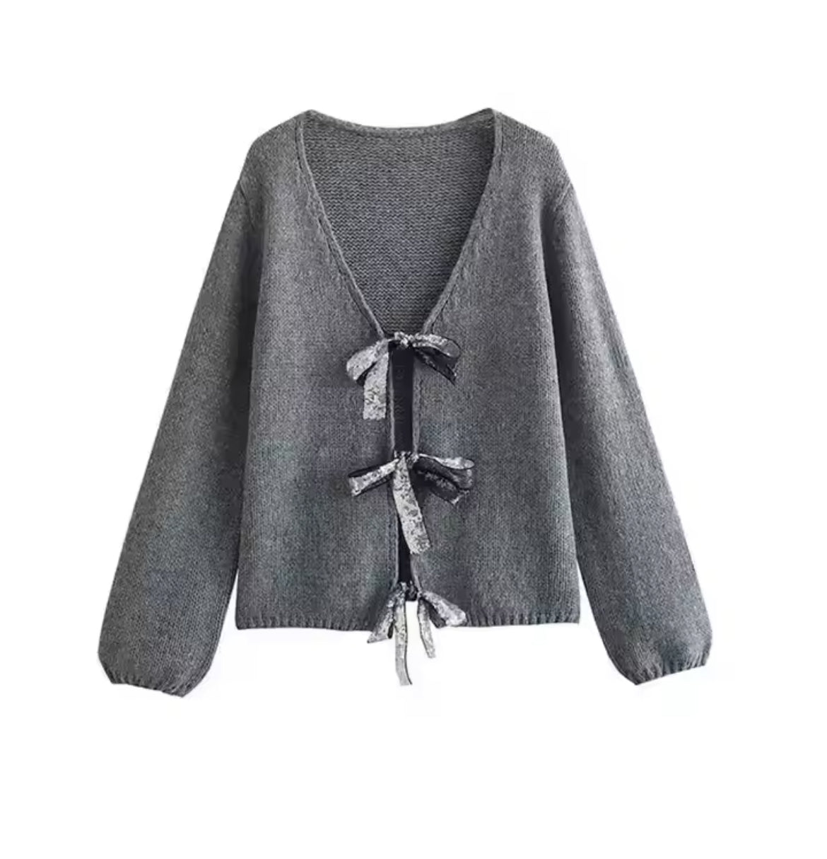 CARDIGAN NŒUDS SATINÉS